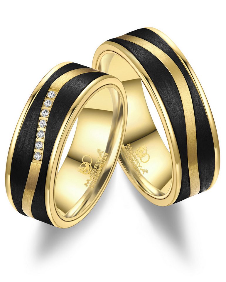MARRYA Verlobungsring Carbon Ringe Trauringe Eheringe Partnerringe, Der ...